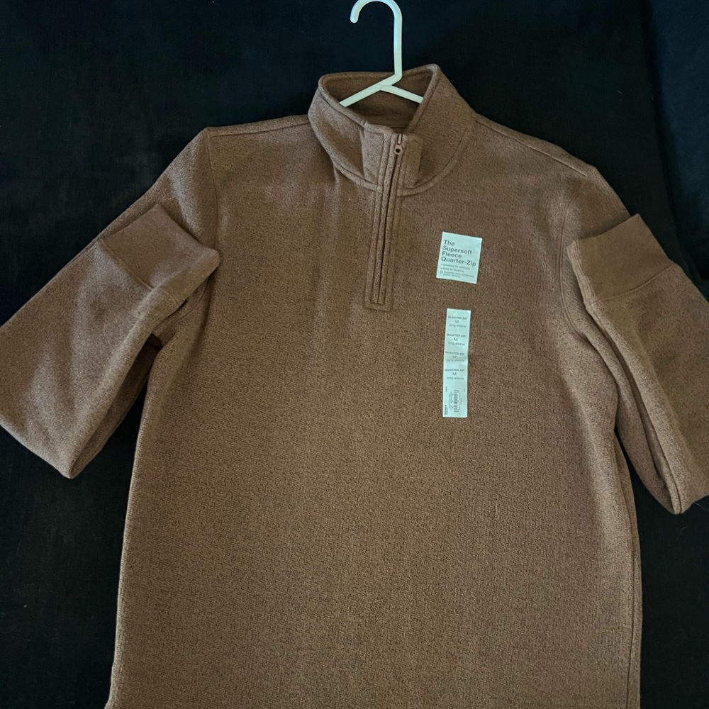 Brown fleece quarter zip up